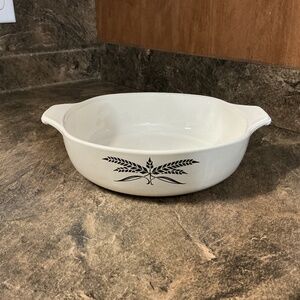 Vintage Anchor Hocking Black Wheat Casserole Dish